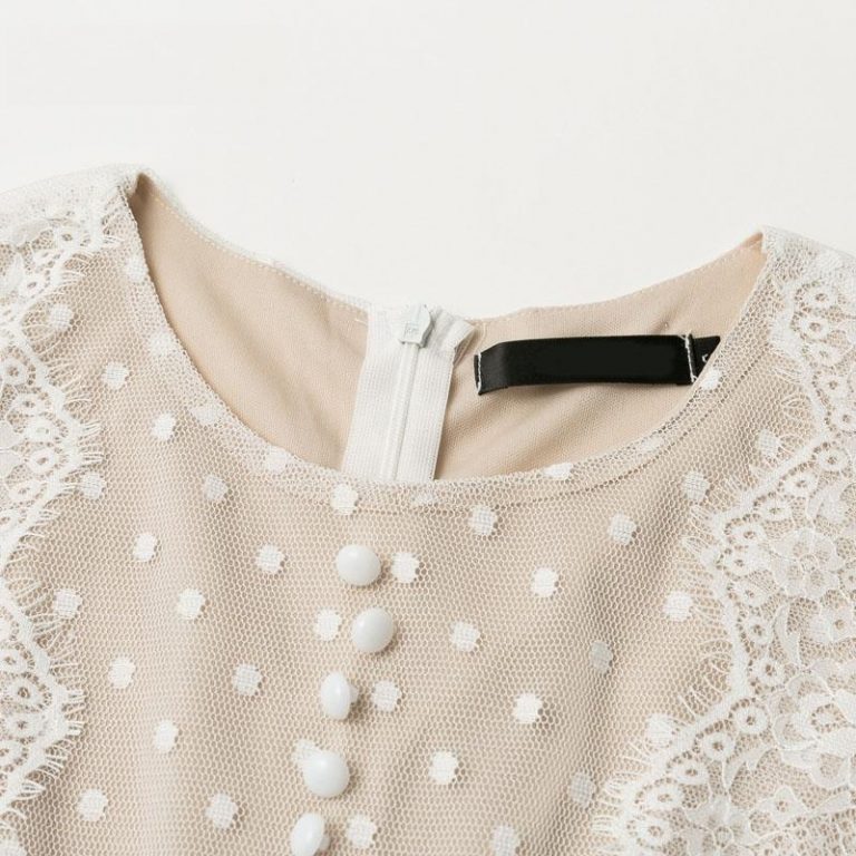 Transparent Long Sleeve Polka Dot Mini Dress - Image 5
