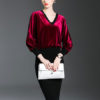 Two Tone Backless Velour Bodycon Dress
