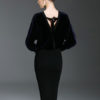 Two Tone Backless Velour Bodycon Dress - Image 5