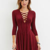 V Neck Criss Cross Shaping Pleated Short Flare Dress