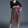 V Neck Half Sleeve Printed Slim Fit Flare Dress - Image 4