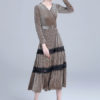 V Neck Lace Two Tone Party Dress - Image 4