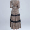 V Neck Lace Two Tone Party Dress - Image 3