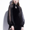 Velour Long Sleeve Keyhole Split Mini Dress