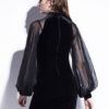 Velour Long Sleeve Keyhole Split Mini Dress - Image 3