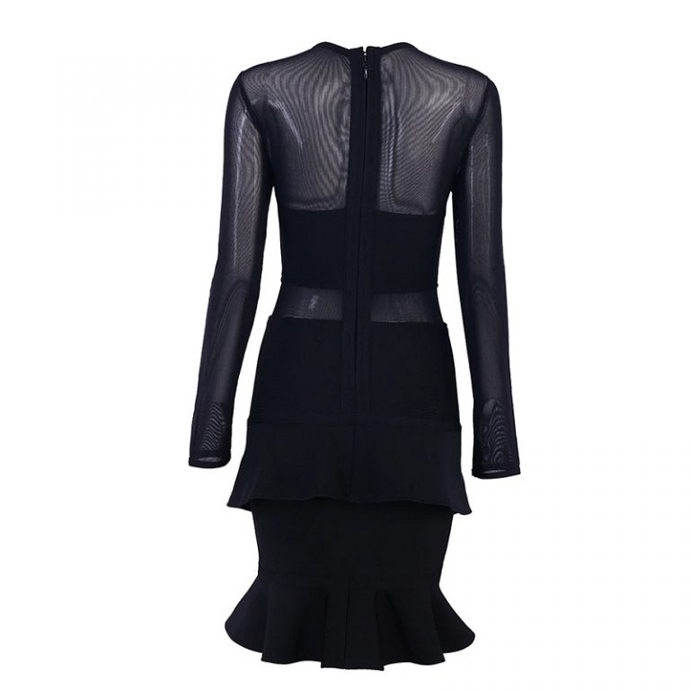 Vestido Evening Party Long Sleeve Bodycon Bandage Dress - Image 4