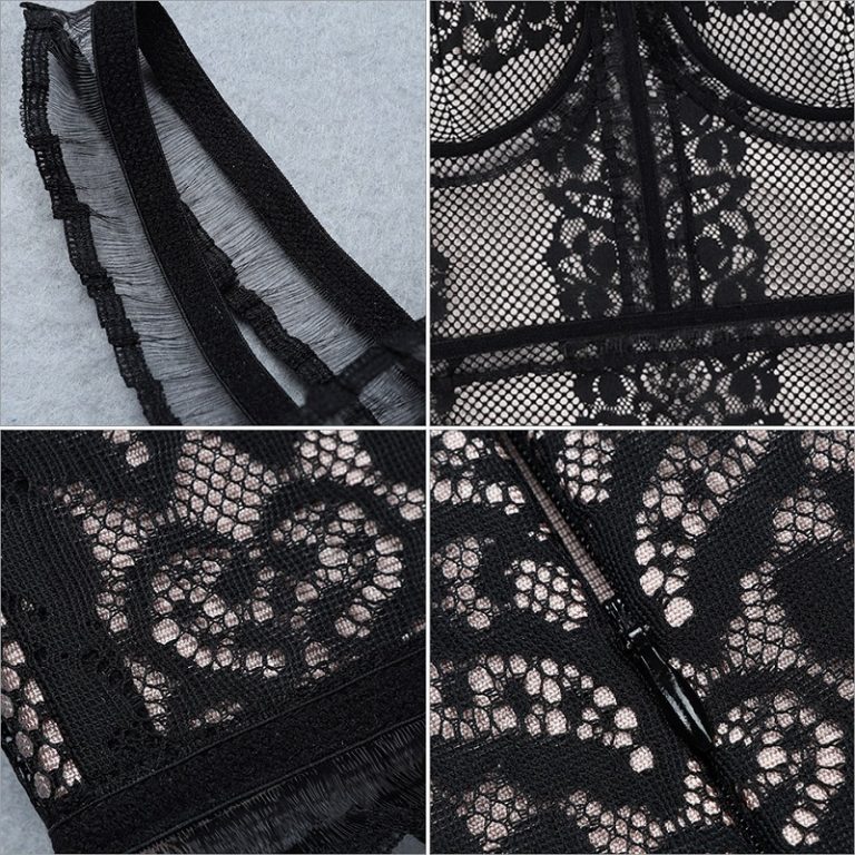 Vestido Sexy Lace Spaghetti Strap Mini Club Dress - Image 4