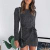 Vintage Wrap Fashion Polka Dot Chiffon Larger Dress
