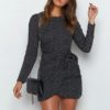 Vintage Wrap Fashion Polka Dot Chiffon Larger Dress - Image 3