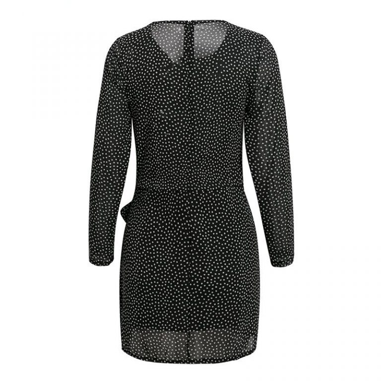 Vintage Wrap Fashion Polka Dot Chiffon Larger Dress - Image 7