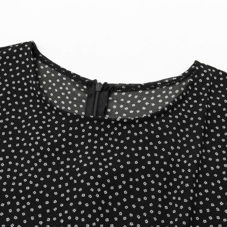 Vintage Wrap Fashion Polka Dot Chiffon Larger Dress - Image 8