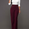 Women's Pants High Waisted Straight Leg Long Pants - Image 3