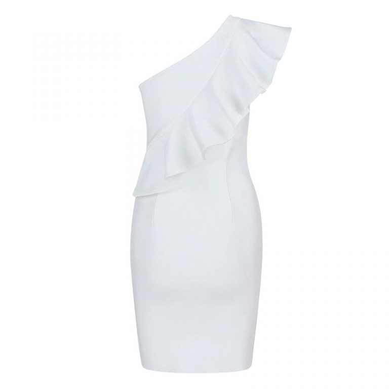Women Bandage Sexy One Shoulder Evening Party Bodycon Club Dress - Image 5