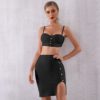 Women Bodycon Bandage Celebrity Two pieces Set Evening Party Dress - Image 4