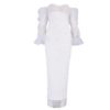 Women Bodycon Pearls Lace Sexy Long Sleeve Party Dress - Image 5