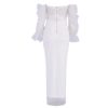 Women Bodycon Pearls Lace Sexy Long Sleeve Party Dress - Image 6