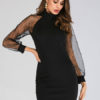 Women Bodycon Tulle Beaded Shaping Mini Dress - Image 2