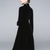 Women Buttons Stand Collar Three Quarter Sleeve Dress - Image 3
