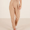 Women Casual Pants Lace Up High Waist Khaki Tapered Leg Pants - Image 2