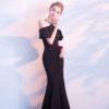 Women Criss-Cross Neck  Off the Shoulder Sexy Backless Elegant Gown - Image 4