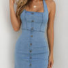 Women Denim Halter Dress