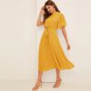 Women Dresses Stand Collar A Line Half Sleeve Dresses - Image 10