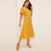 Women Dresses Stand Collar A Line Half Sleeve Dresses - Image 11