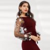Women Elegant Casual Boat Neck Bishop Sleeve Pencil Dresses - Image 11