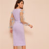 Women Elegant Casual Boat Neck Bishop Sleeve Pencil Dresses - Image 13