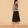 Women Elegant O-Neck Long Sleeve Floral Embroidered Long Dress - Image 2
