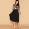 Women Elegant O-Neck Long Sleeve Floral Embroidered Long Dress - Image 4