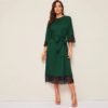 Women Elegant Solid Office Lady Straight Dresses - Image 2