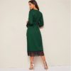Women Elegant Solid Office Lady Straight Dresses - Image 3
