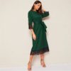 Women Elegant Solid Office Lady Straight Dresses - Image 5