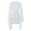 Women Evening Party Sexy Lace Batwing Long Sleeve Pearls Mini Celebrity Dress - Image 4