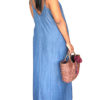 Women Faded Denim Maxi Dress - Image 2