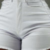 Women Frayed Edges Mini Denim Shorts
