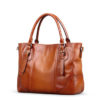 Women Genuine Leather Brush Vintage Tote Bag Handbag Crossbody Bag - Image 13