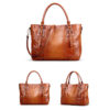 Women Genuine Leather Brush Vintage Tote Bag Handbag Crossbody Bag - Image 6