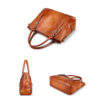 Women Genuine Leather Brush Vintage Tote Bag Handbag Crossbody Bag - Image 7