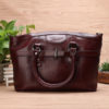 Women Genuine Leather Vintage Oil Wax Handbag Solid Leisure Shoulder Bag - Image 3