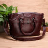 Women Genuine Leather Vintage Oil Wax Handbag Solid Leisure Shoulder Bag - Image 5