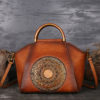 Women Genuine Leather Vintage Totem Designer Handbag Shoulder Bag - Image 13