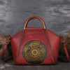 Women Genuine Leather Vintage Totem Designer Handbag Shoulder Bag - Image 15
