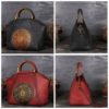 Women Genuine Leather Vintage Totem Designer Handbag Shoulder Bag - Image 7