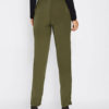 Women High Waisted Pants Solid Color Tapered Trousers - Image 2