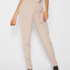 Women High Waisted Pants Solid Color Tapered Trousers - Image 3
