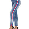 Women Jeans Stripes Distressed Denim Pants - Image 2