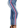 Women Jeans Stripes Distressed Denim Pants - Image 4