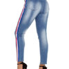 Women Jeans Stripes Distressed Denim Pants - Image 3